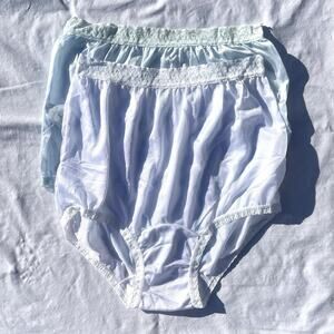 Vintage Lot Of 2 Silky Nylon Granny Panties Mushroom Gusset 5 USA New 1440